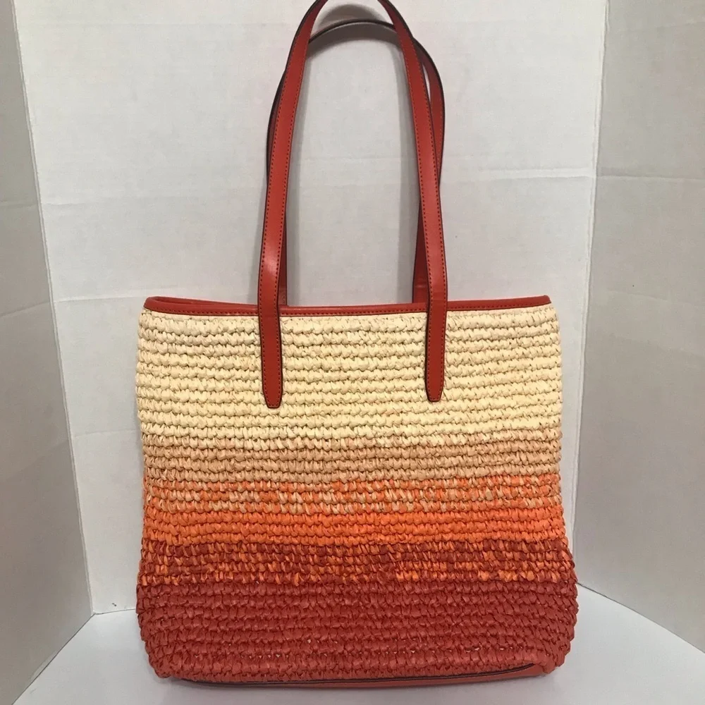 NWT Michael Kors The Michael Ombré Straw Tote Bag